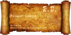 Ringer Dávid névjegykártya
