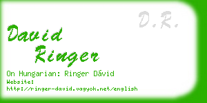 david ringer business card